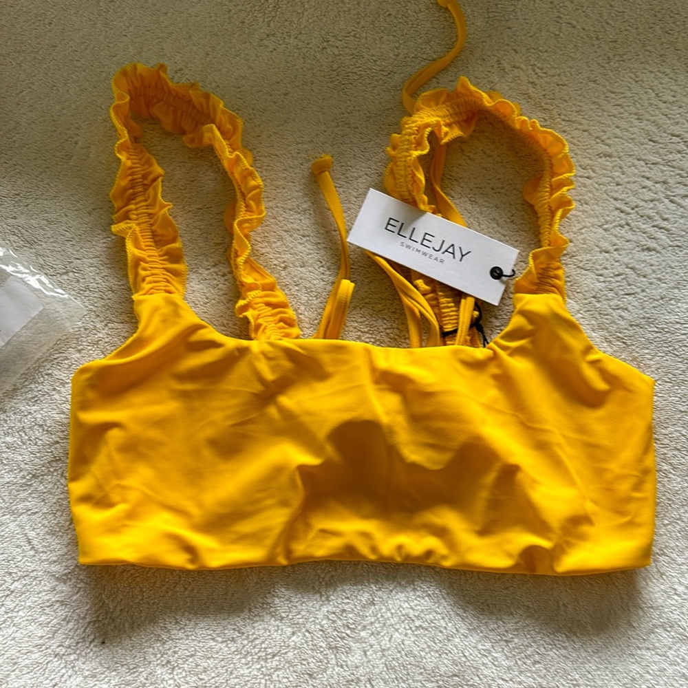 Ellejay Tie-Back Lanai Bikini Top Yellow L